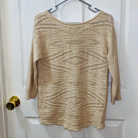 American Eagle | Chrochet Knit 100% cotton | 3/4 sleeve sweater - Picture 3 of 4